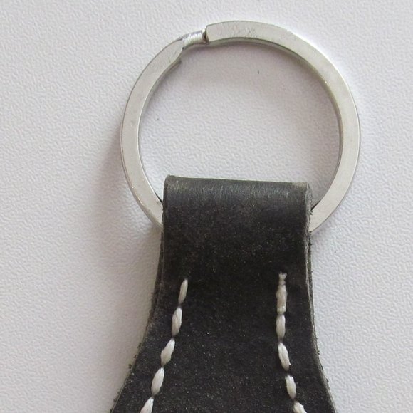 Leather Keychain with Star Accent - Picture 2 of 3